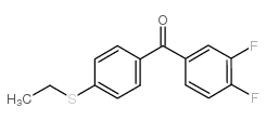 3,4-二氟-4-(乙基硫代)苯甲酮结构式