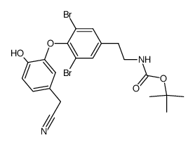 tert-butyl (3,5-dibromo-4-(5-(cyanomethyl)-2-hydroxyphenoxy)phenethyl)carbamate结构式