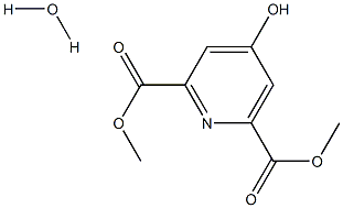 Dimethyl 4-Hydroxy-2,6-pyridinedicarboxylate Monohydrate Structure
