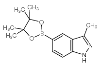 3-甲基-1H-吲唑-5-硼酸频哪醇酯结构式