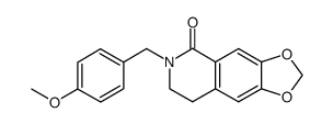 6-(4-methoxybenzyl)-7,8-dihydro-[1,3]dioxolo[4,5-g]isoquinolin-5-one结构式
