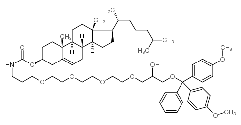 cholesteryl n-(16-o-(dimethoxytrityl)-15-hydroxy-4,7,10,13-tetraoxa-hexadecyl)carbamate Structure