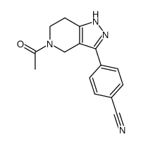 4-(5-acetyl-4,5,6,7-tetrahydro-1H-pyrazolo[4,3-c]pyridin-3-yl)benzonitrile结构式