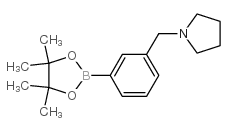 1-(3-(4,4,5,5-四甲基-1,3,2-二氧硼杂环戊烷-2-基)苄基)吡咯烷结构式