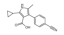 1H-Pyrrole-3-carboxylic acid,4-(4-cyanophenyl)-2-cyclopropyl-5-methyl-结构式