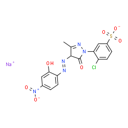 sodium 4-chloro-3-[4,5-dihydro-4-[(2-hydroxy-4-nitrophenyl)azo]-3-methyl-5-oxo-1H-pyrazol-1-yl]benzenesulphonate structure