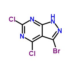 3-溴-4,6-二氯-1h-吡唑并[3,4-d]嘧啶结构式