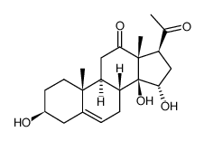 3β,14β,15α-Trihydroxypregn-5-ene-12,20-dione结构式