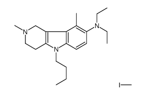 5-butyl-N,N-diethyl-2,9-dimethyl-3,4-dihydro-1H-pyrido[4,3-b]indol-8-amine,iodomethane结构式