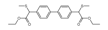 diethyl 2,2'-([1,1'-biphenyl]-4,4'-diyl)bis(2-(methylthio)acetate)结构式