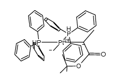 cis-[Pt(PPh3)2(CH3)(t-BuOCOCH(CH3))]结构式