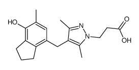 3-(4-((7-羟基-6-甲基-2,3-二氢-1H-茚-4-基)甲基)-3,5-二甲基-1H-吡唑-1-基)丙酸结构式