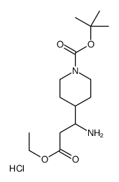 4-(1-氨基-3-乙氧基-3-氧代丙基)哌啶-1-羧酸叔丁酯盐酸盐结构式
