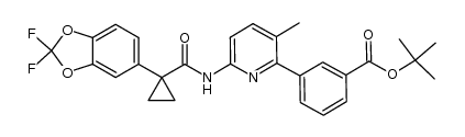 3-(6-(1-(1,(2,2-二氟苯并[d] [1,3]二氧杂-5-基]环丙烷甲酰胺基))-3-甲基吡啶-2-基)苯甲酸叔丁酯结构式