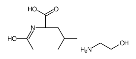 (2S)-2-acetamido-4-methylpentanoic acid,2-aminoethanol结构式