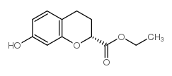 2h-1-benzopyran-2-carboxylic acid, 3,4-dihydro-7-hydroxy-, ethyl ester structure