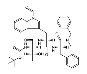 Boc-Thr-D-Trp(CHO)-Phe-NMeBzl Structure