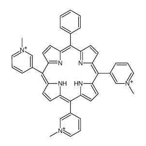 5,10,20-tris(1-methylpyridin-1-ium-3-yl)-15-phenyl-21,22-dihydroporphyrin结构式