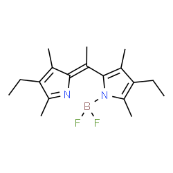 [[(4-乙基-3,5-二甲基-1H-吡咯-2-基)(4-乙基-3,5-二甲基-2H-吡咯-2-亚基)甲基]甲烷](二氟硼烷)结构式