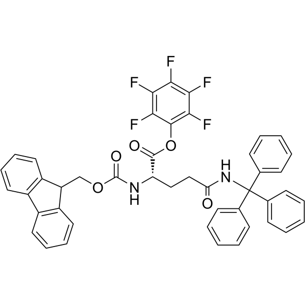 Nα-Fmoc-Nγ-三苯甲游基-L-谷氨酸五氟苯酯结构式
