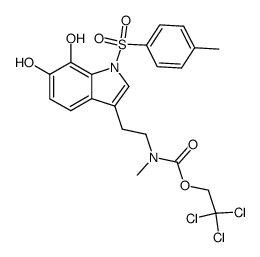 2,2,2-trichloroethyl (2-(6,7-dihydroxy-1-tosyl-1H-indol-3-yl)ethyl)(methyl)carbamate结构式