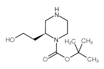 (S)-2-(2-羟基乙基)哌嗪-1-甲酸叔丁酯结构式