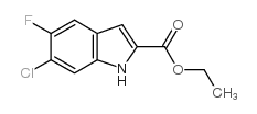 6-氯-5-氟-1H-吲哚-2-羧酸乙酯结构式
