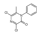 3,5-dichloro-6-methyl-1-phenylpyrazin-2-one Structure
