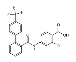 2-Chloro-4-([4'-(trifluoromethyl)[1,1'-biphenyl]-2-carbonyl)amino]benzoic acid结构式
