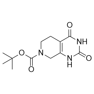 2,4-二氧代-2,3,4,5,6,8-六氢吡啶并[3,4-d]嘧啶-7(1H)-羧酸叔丁酯结构式