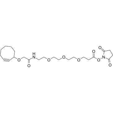 Cyclooctyne-O-amido-PEG3-NHS ester Structure