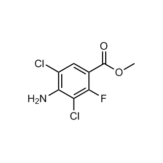 4-氨基-3,5-二氯-2-氟苯甲酸甲酯结构式
