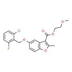 2-methoxyethyl 5-((2-chloro-6-fluorobenzyl)oxy)-2-methylbenzofuran-3-carboxylate结构式