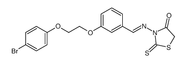 3-[[3-[2-(4-bromophenoxy)ethoxy]phenyl]methylideneamino]-2-sulfanylidene-1,3-thiazolidin-4-one Structure