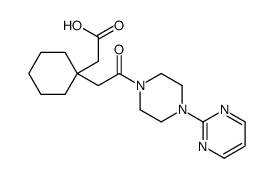 2-[1-[2-oxo-2-(4-pyrimidin-2-ylpiperazin-1-yl)ethyl]cyclohexyl]acetic acid Structure