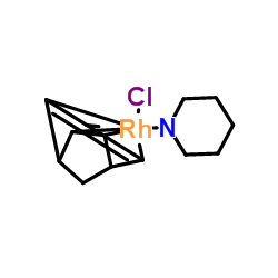 [(2,3,5,6-η)-Bicyclo[2.2.1]hepta-2,5-diene-2,3,5,6-tetrayl](chloro)1-piperidinylrhodium Structure