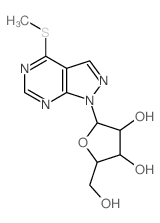 1H-Pyrazolo[3,4-d]pyrimidine,4-(methylthio)-1-b-D-ribofuranosyl- Structure