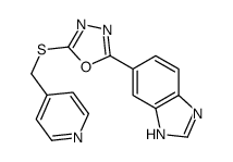 1H-Benzimidazole,5-[5-[(4-pyridinylmethyl)thio]-1,3,4-oxadiazol-2-yl]-(9CI) Structure