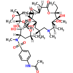 3'-N-[[4-(乙酰基氨基)苯基]磺酰基]-3'-N-脱甲基阿奇霉素结构式