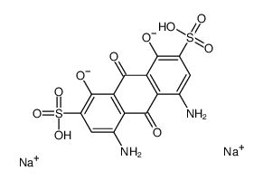 disodium 4,5-diamino-9,10-dihydro-1,8-dihydroxy-9,10-dioxoanthracene-2,7-disulphonate structure