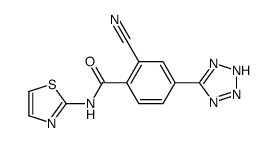 2-cyano-4-(2H-tetrazol-5-yl)-N-(1,3-thiazol-2-yl)benzamide Structure