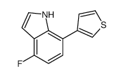 4-fluoro-7-thiophen-3-yl-1H-indole结构式