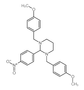 Pyrimidine,hexahydro-1,3-bis[(4-methoxyphenyl)methyl]-2-(4-nitrophenyl)-结构式
