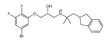 (R)-1-(5-bromo-2,3-difluoro-phenoxy)-3-(2-indan-2-yl-1,1-dimethyl-ethylamino)-propan-2-ol结构式