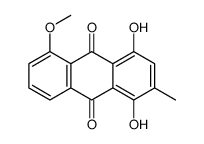 1,4-dihydroxy-5-methoxy-2-methylanthracene-9,10-dione结构式