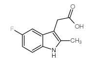 (5-氟-2-甲基-1H-吲哚-3-基)乙酸结构式