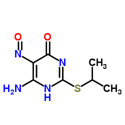 6-Amino-2-(isopropylsulfanyl)-5-nitroso-4(1H)-pyrimidinone Structure