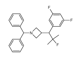 3-[1-(3,5-difluorophenyl)-2-fluoro-2-methylpropyl]-1-(diphenylmethyl)azetidine结构式