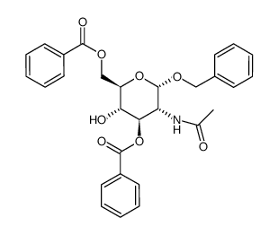 苄基2-乙酰氨基-3,6-二-O-苯甲酰基-2-脱氧-α-D-吡喃葡萄糖苷结构式