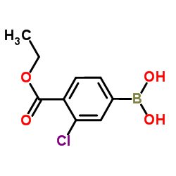 4-乙氧羰基-3-氯苯基硼酸结构式